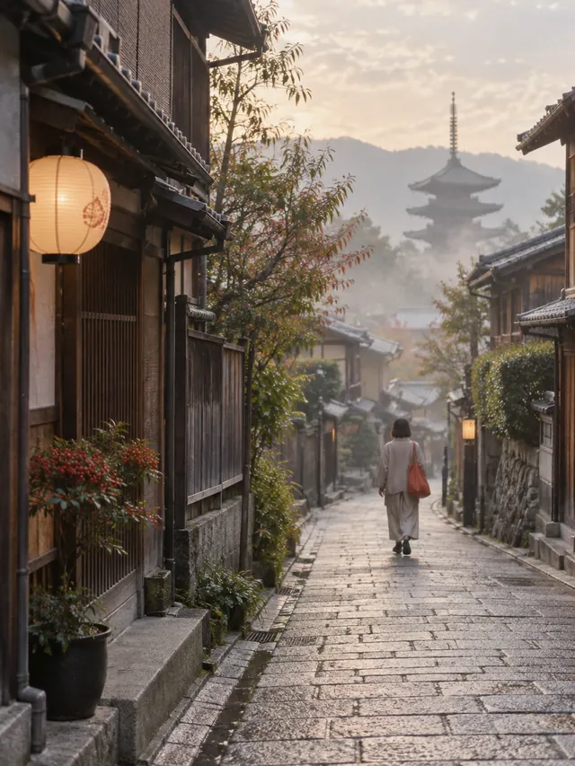 A misty lane in Kyoto